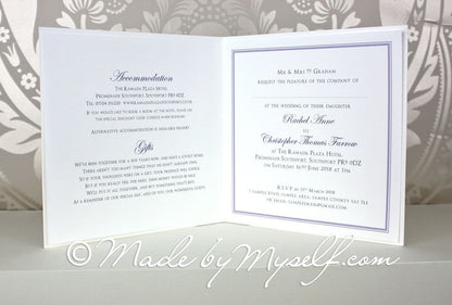 Damask Card Style Wedding Invitation