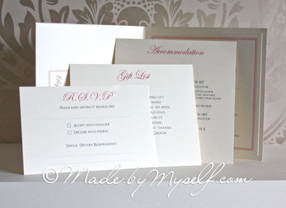 Freya Pocketfold Wedding Invitation - Includes RSVP & Guest Information