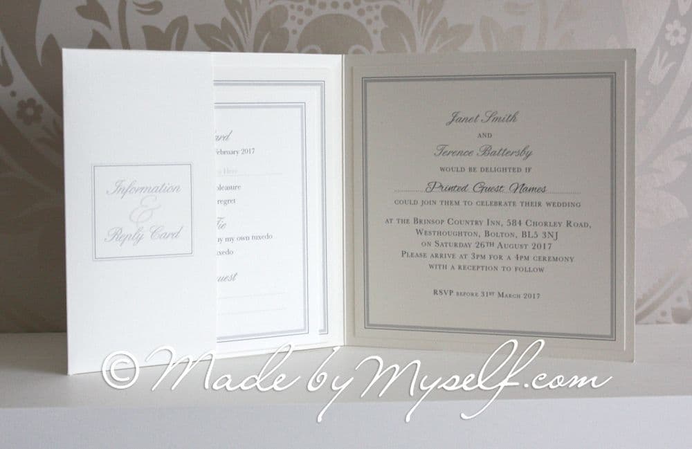 Amore Pocketfold Wedding Invitation - Includes RSVP & Guest Information