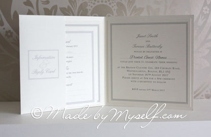 Amore Pocketfold Wedding Invitation - Includes RSVP & Guest Information