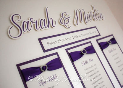 Amore Seating/Table Plan with 3D Bride & Groom Names