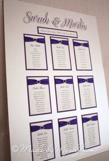 Amore Seating/Table Plan with 3D Bride & Groom Names
