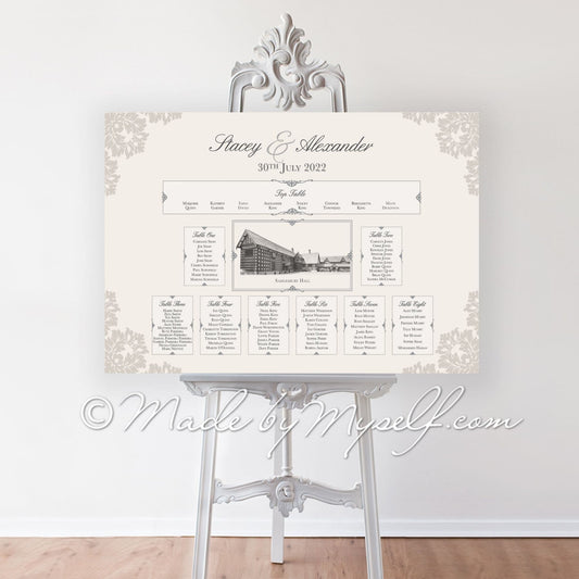 Samlesbury Hall, Lancashire Seating/Table Plan