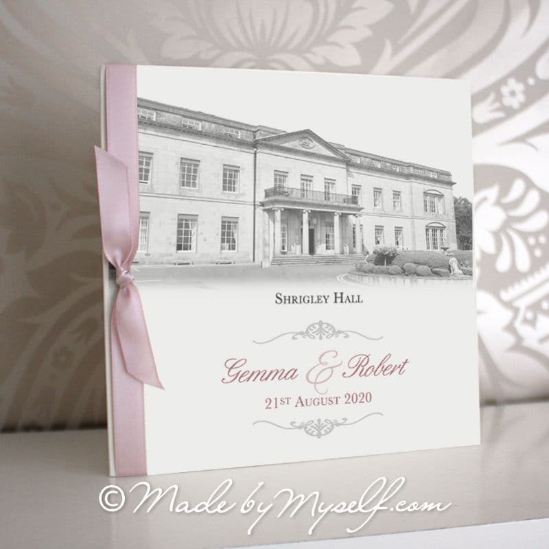 Shrigley Hall, Macclesfield Pocketfold Wedding Invitation - Includes RSVP & Guest Information