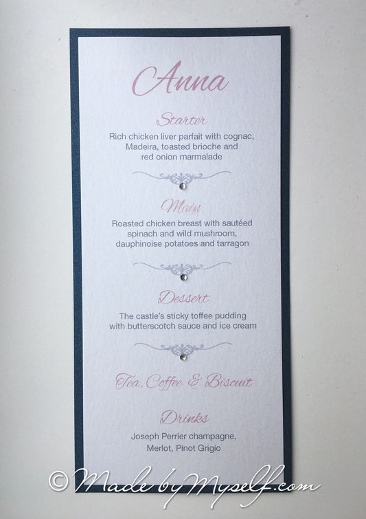 Slim Menu Place Card