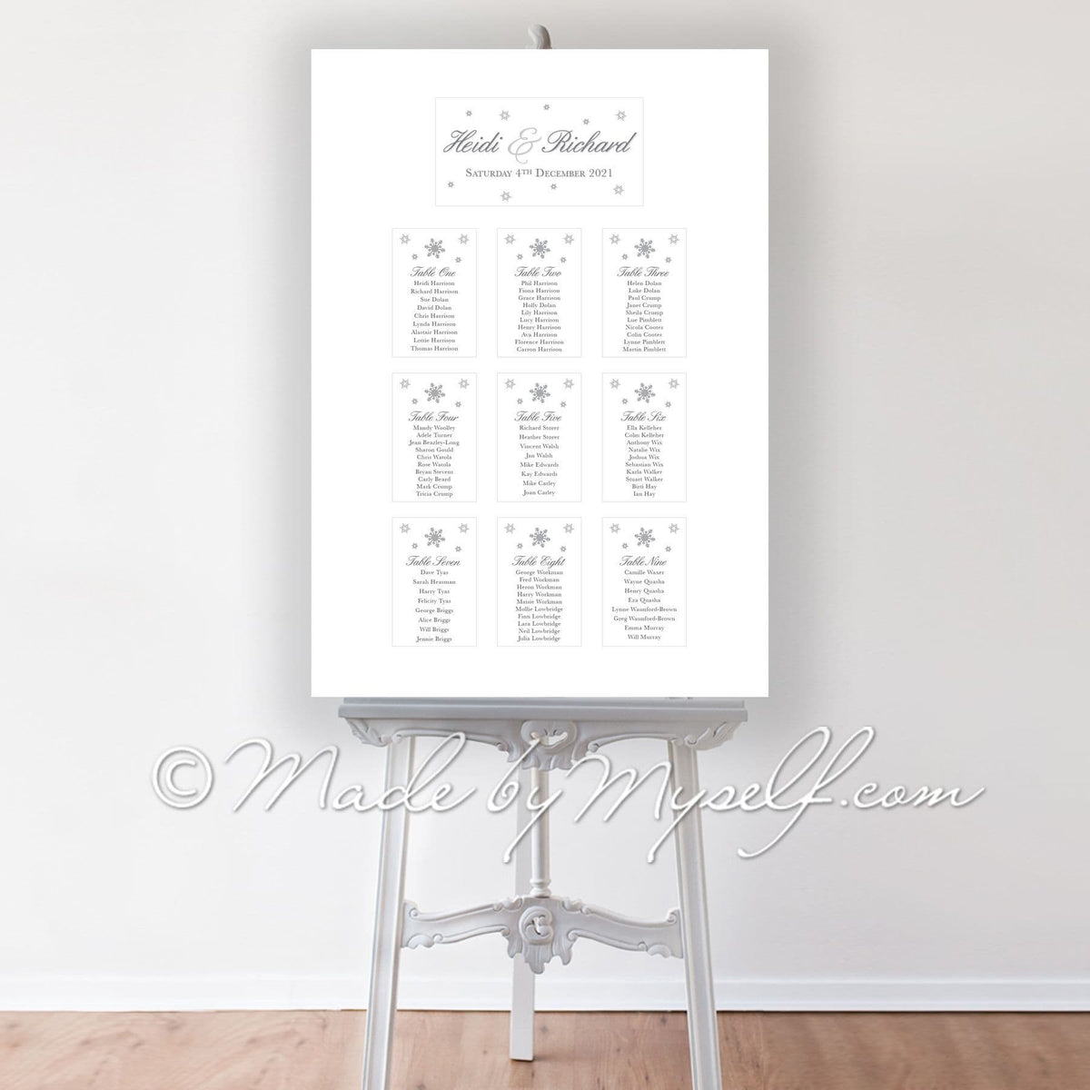 Snowflake Seating/Table Plan