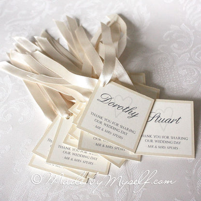 Place Card Tag With Ribbon to tie onto your favour