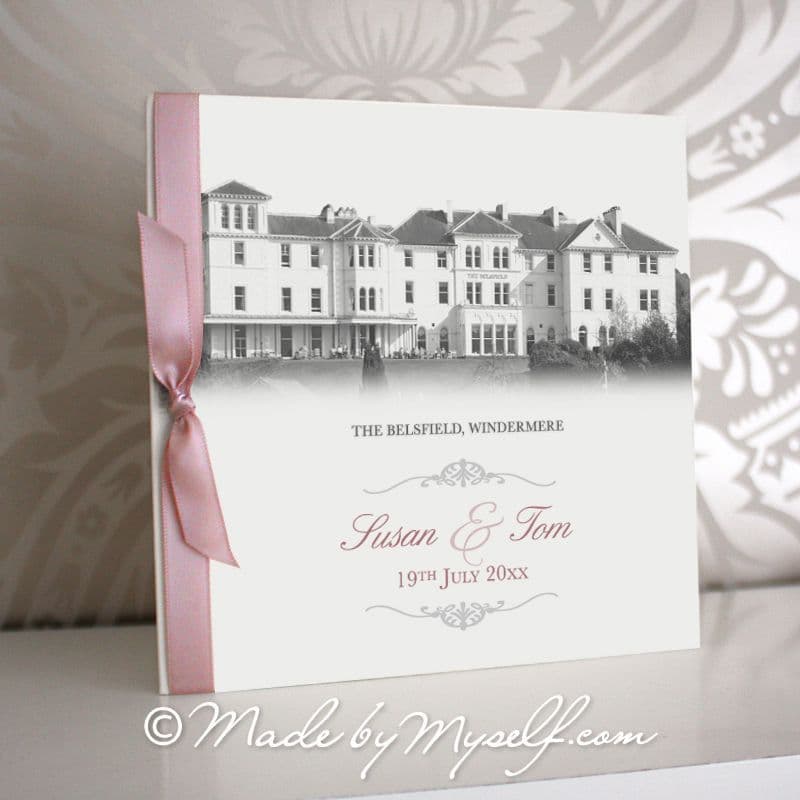 The Belsfield, Windermere Pocketfold Wedding Invitation - Includes RSVP & Guest Information