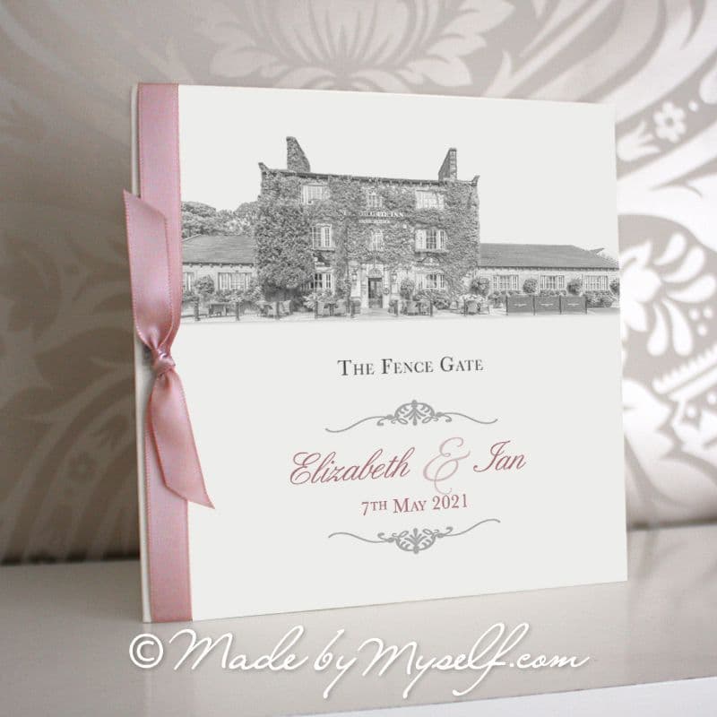 The Fence Gate, Burnley Pocketfold Wedding Invitation - Includes RSVP & Guest Information