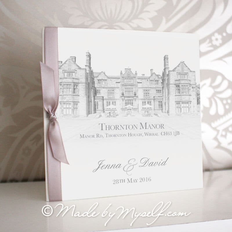 Thorton Manor Pocketfold Wedding Invitation - Includes RSVP & Guest Information