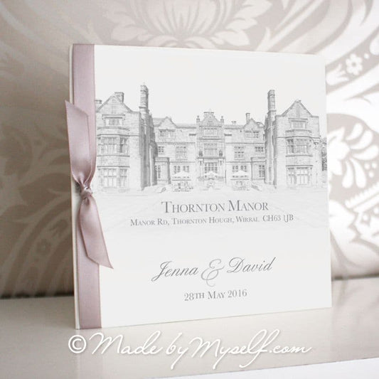 Thorton Manor Pocketfold Wedding Invitation - Includes RSVP & Guest Information