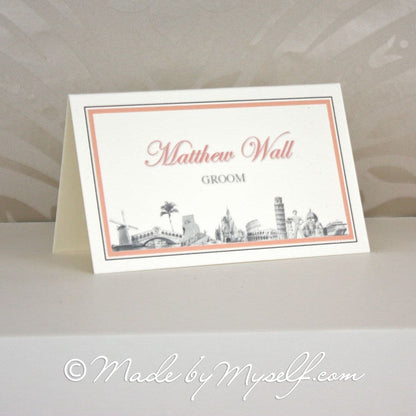 Travel Landmarks Place Card