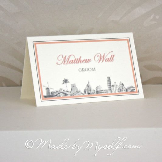 Travel Landmarks Place Card