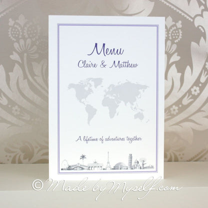 Travel World Map & Landmarks Menu
