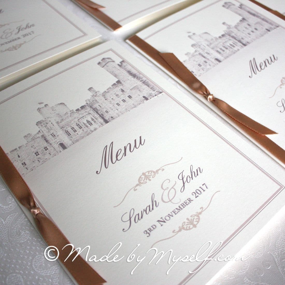 Bespoke Venue Menu with Ribbon