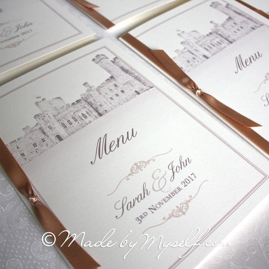 Bespoke Venue Menu with Ribbon