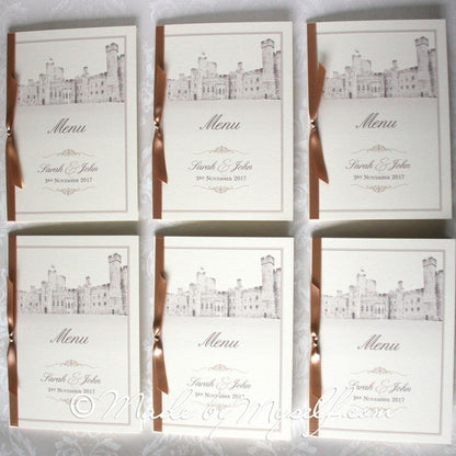 Bespoke Venue Menu with Ribbon