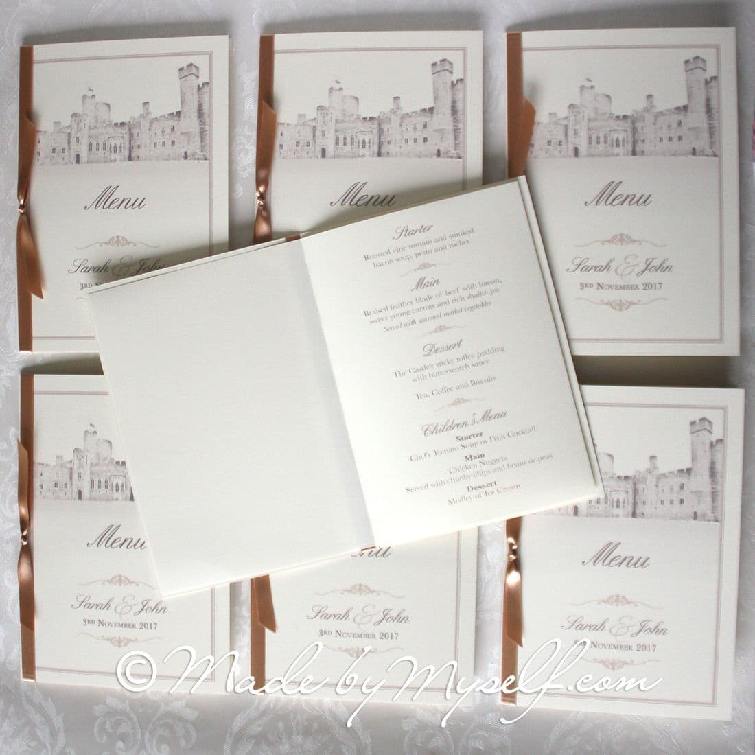 Bespoke Venue Menu with Ribbon