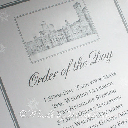 Bespoke Venue Order Of The Day Sign