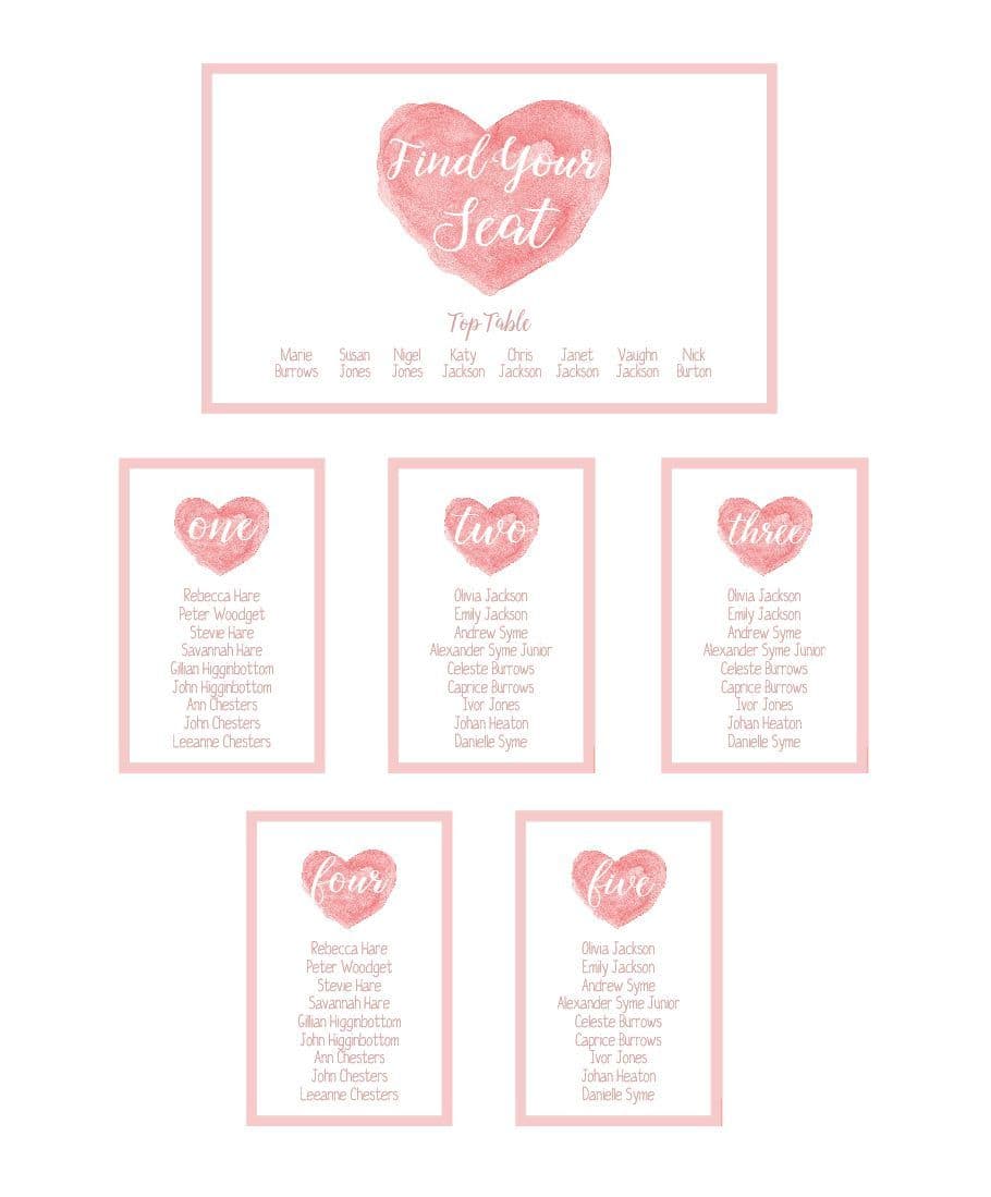Emily Hearts Seating/Table Plan