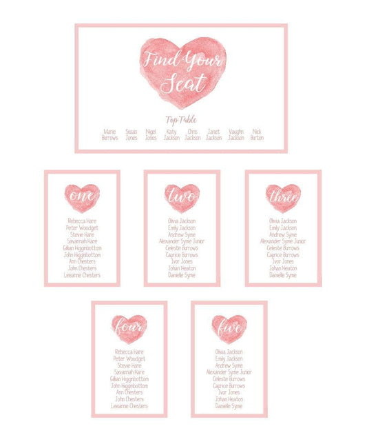 Emily Hearts Seating/Table Plan