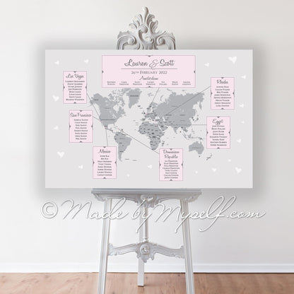 Travel World Map Seating/Table Plan