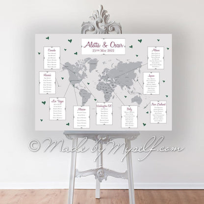 Travel World Map Seating/Table Plan