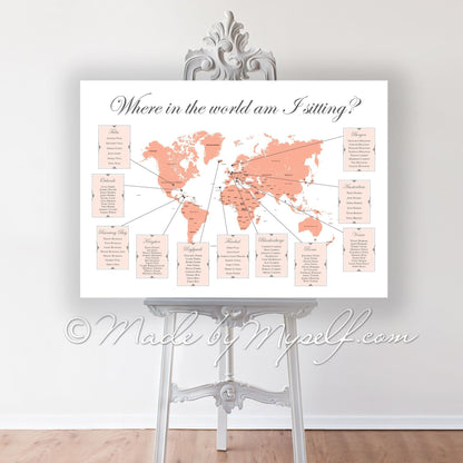 Travel World Map Seating/Table Plan