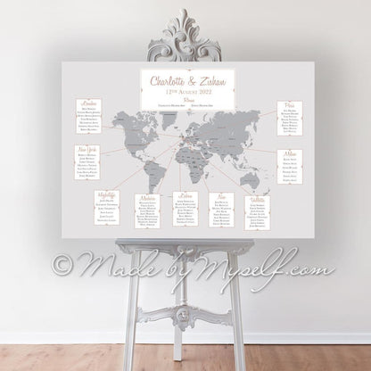 Travel World Map Seating/Table Plan